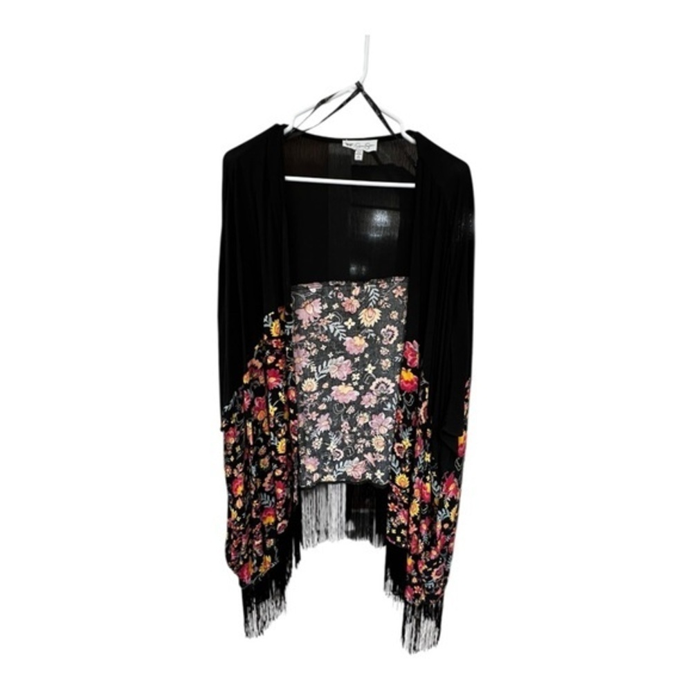 Jessica Simpson Black Floral Kimono
